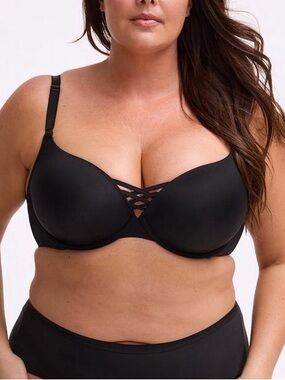 Torrid XO Plunge Padded Underwire Push-Up Bra Black size 46D New NWT sexy